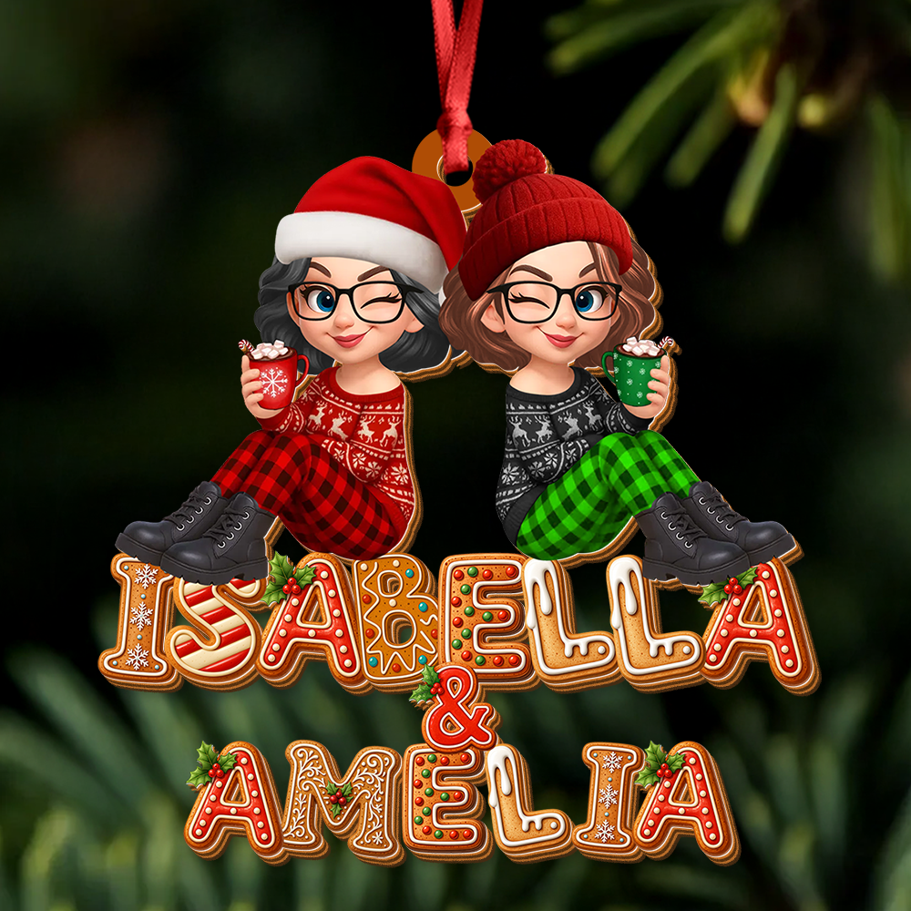 Ornement De Noël Wooden Friends  – Modèle À Deux Couches