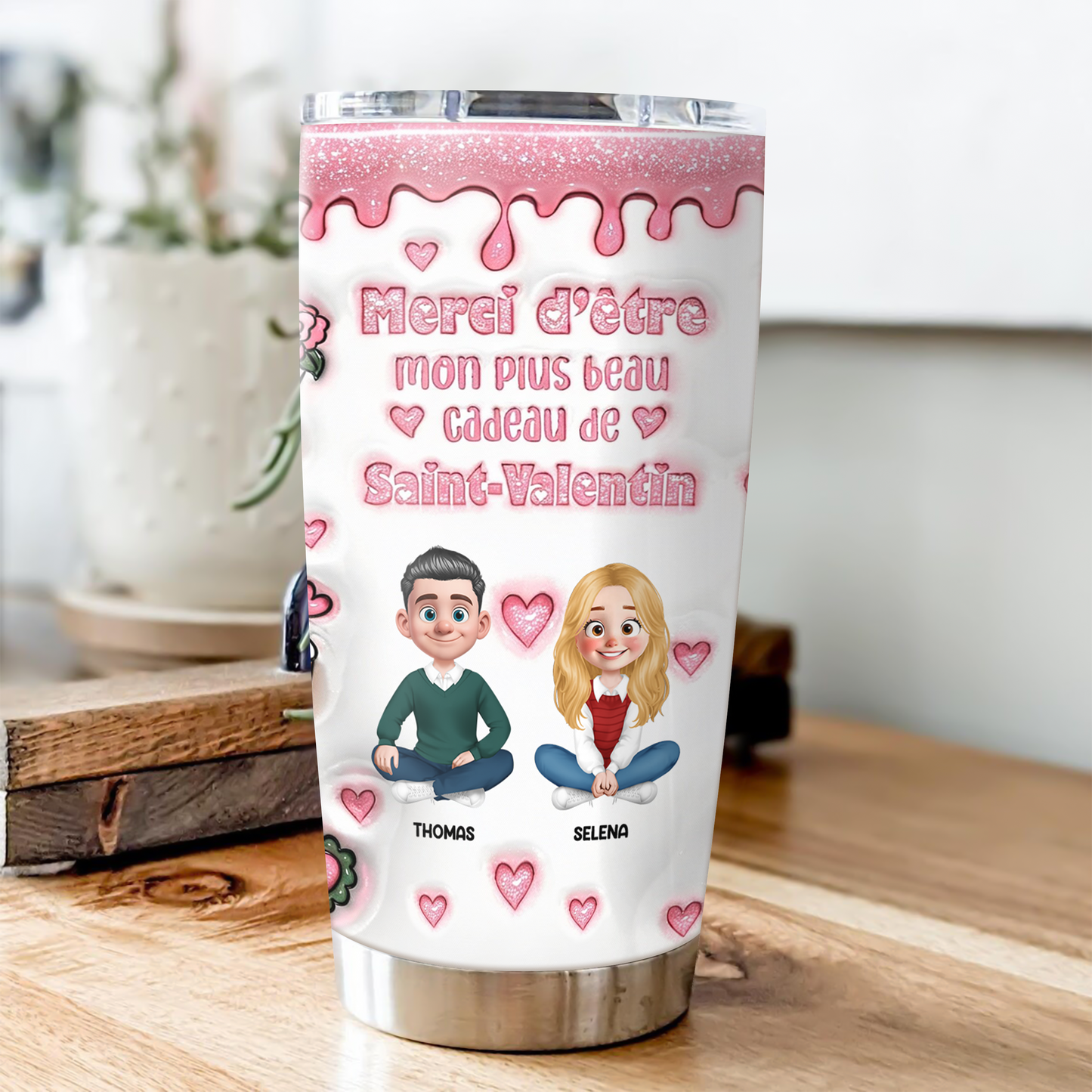 Merci D’être Mon Plus Beau Cadeau De Saint-Valentin - Gobelet 590ml Personnalisé