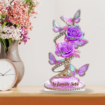 Fleurs pour Maman - Plaque Acrylique en Forme Personnalisée