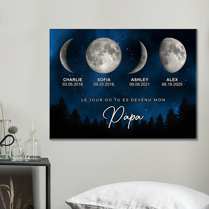 Le Jour Où Tu Es Devenu Mon Papa - Impression Sur Toile Personnalisée - Cadeau Familial