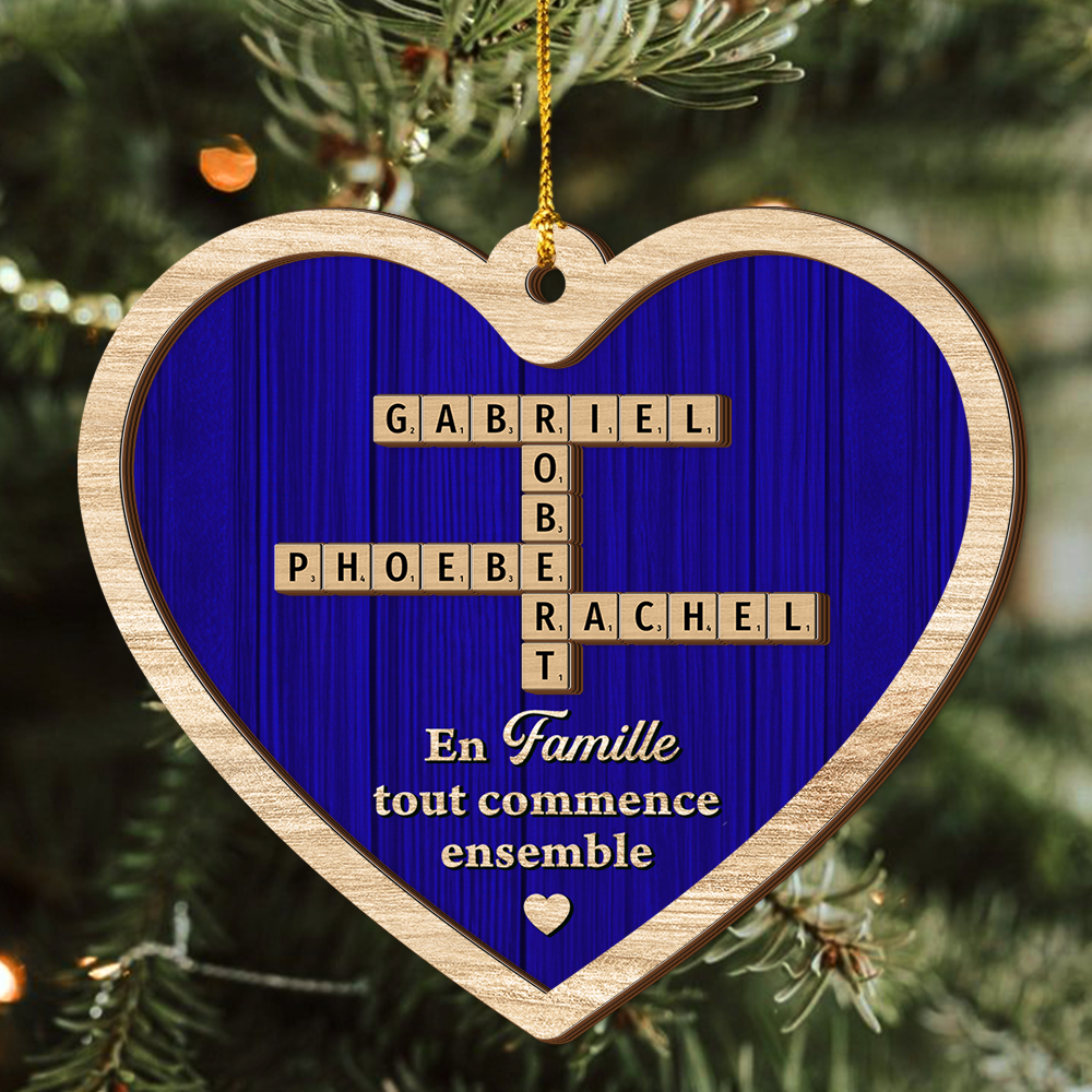 En Famille, Tout Commence Ensemble - Ornement Attrape-Soleil Personnalisé À Suspendre À La Fenêtre