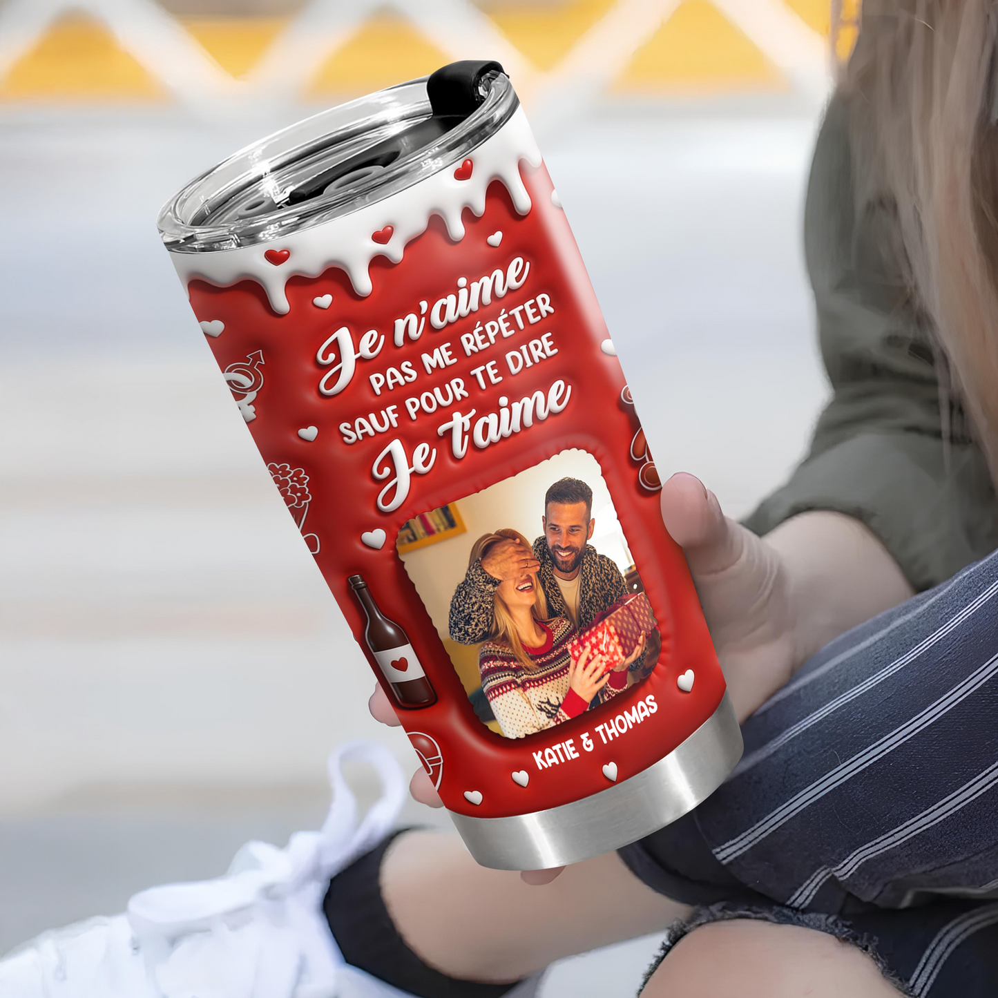 Je N’aime Pas Me Répéter Sauf Pour Te Dire Je t’aime. - Gobelet 590ml Personnalisé