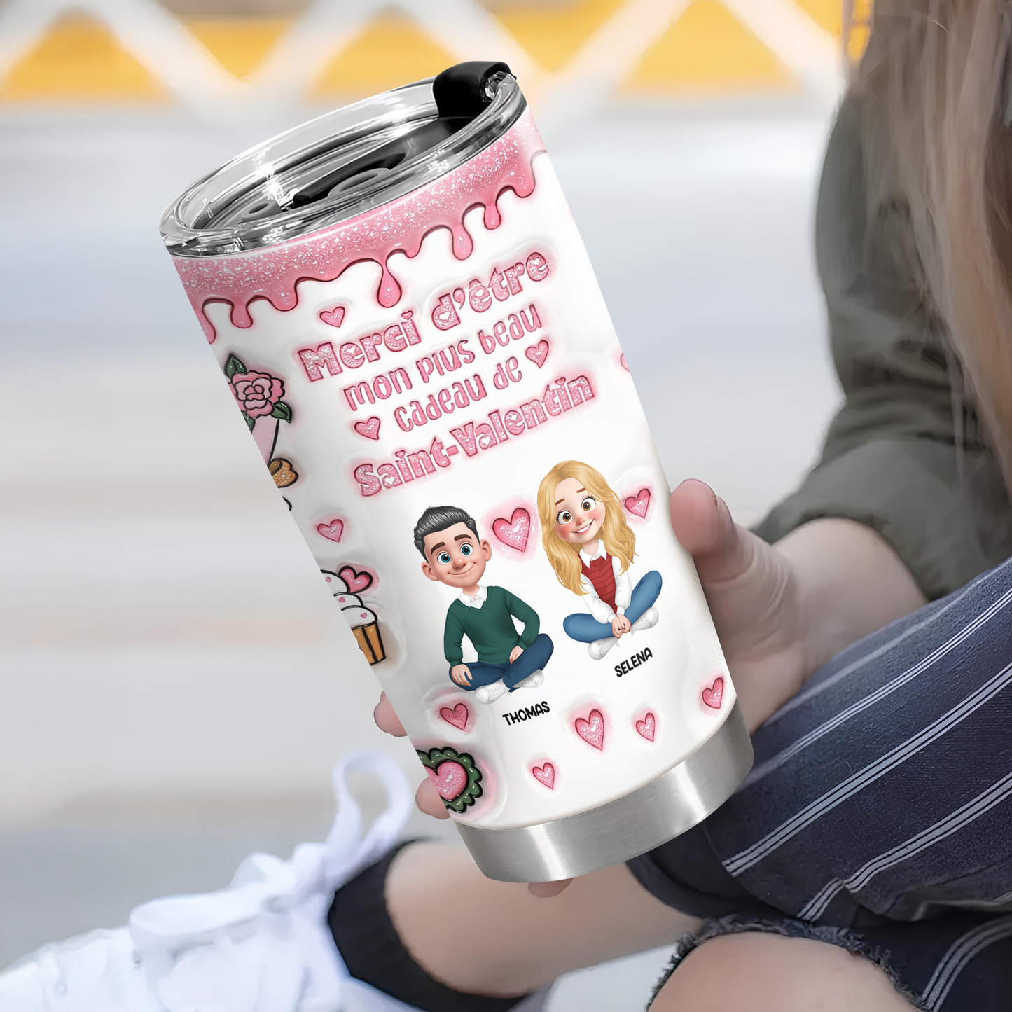 Merci D’être Mon Plus Beau Cadeau De Saint-Valentin - Gobelet 590ml Personnalisé