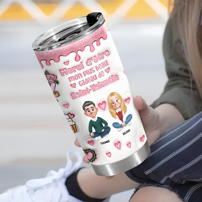 Merci D’être Mon Plus Beau Cadeau De Saint-Valentin - Gobelet 590ml Personnalisé