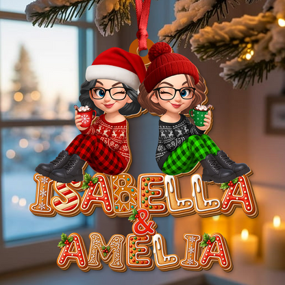 Ornement De Noël Wooden Friends  – Modèle À Deux Couches