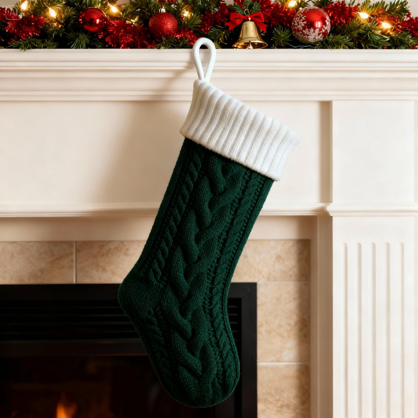 Personnalisé au Nom de Famille Ornement de Noël – Décoration en Bois avec Chaussette