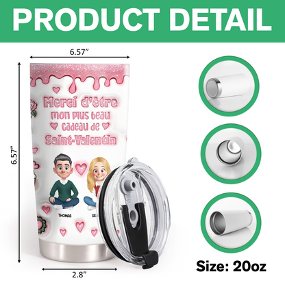 Merci D’être Mon Plus Beau Cadeau De Saint-Valentin - Gobelet 590ml Personnalisé