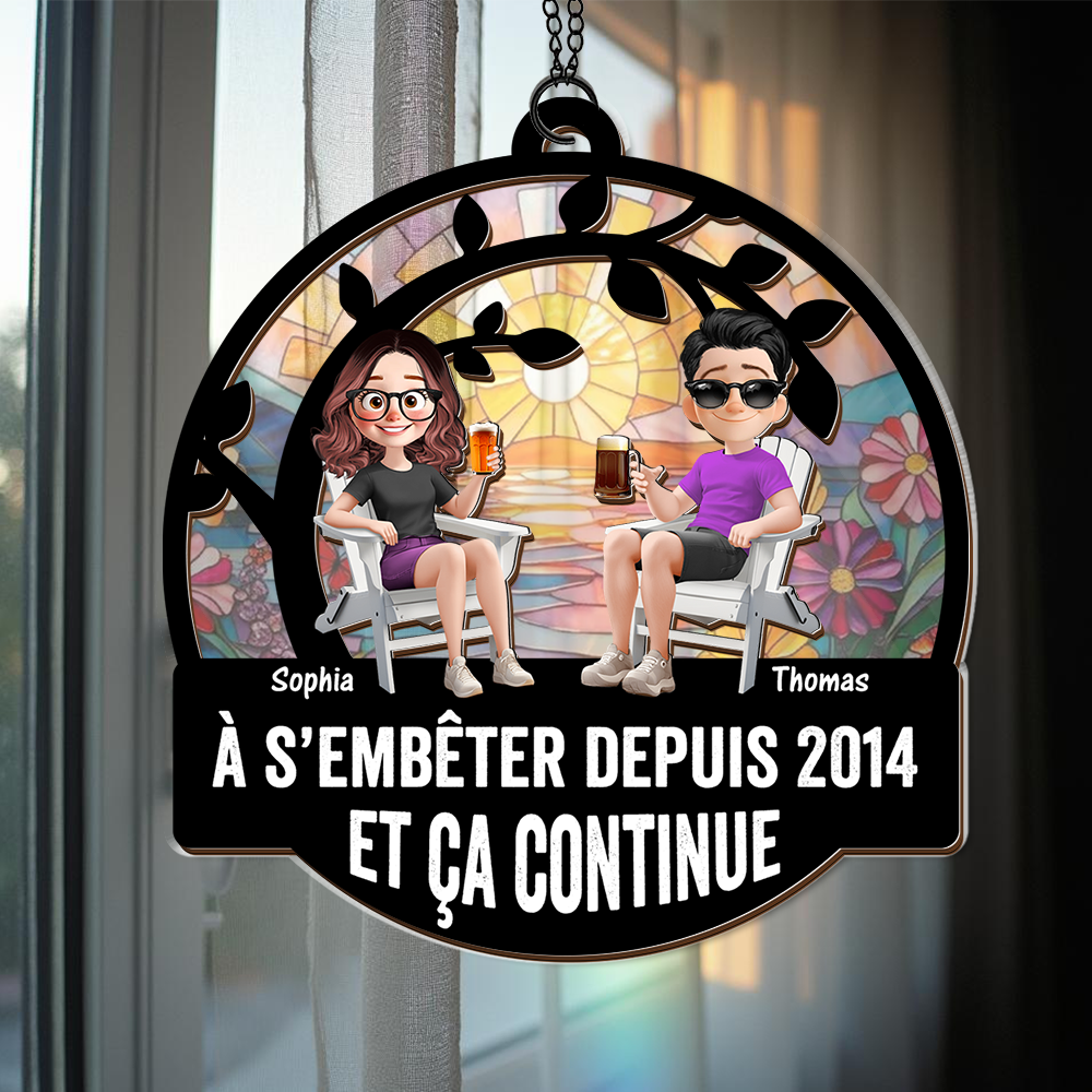 À S’embêter Depuis - Ornement Attrape-Soleil Personnalisé À Suspendre À La Fenêtre
