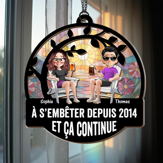 À S’embêter Depuis - Ornement Attrape-Soleil Personnalisé À Suspendre À La Fenêtre
