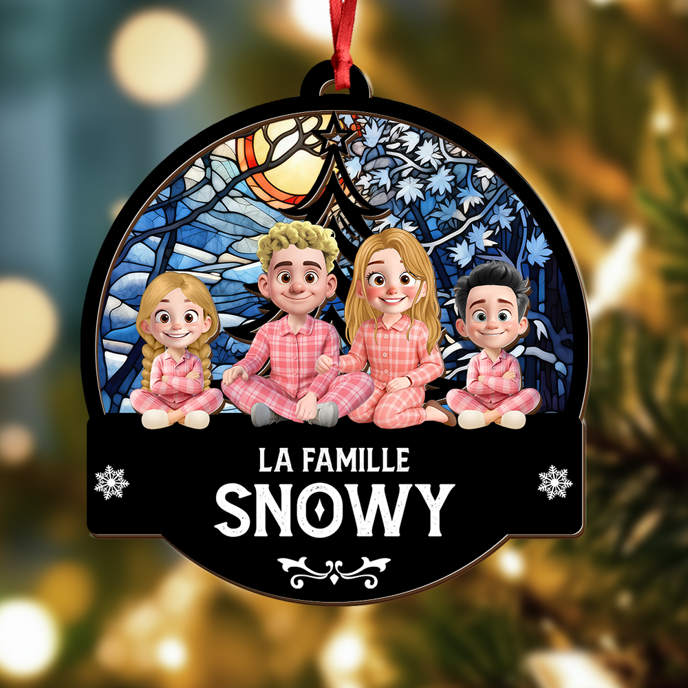 La Famille - Ornement Attrape-Soleil Personnalisé À Suspendre À La Fenêtre