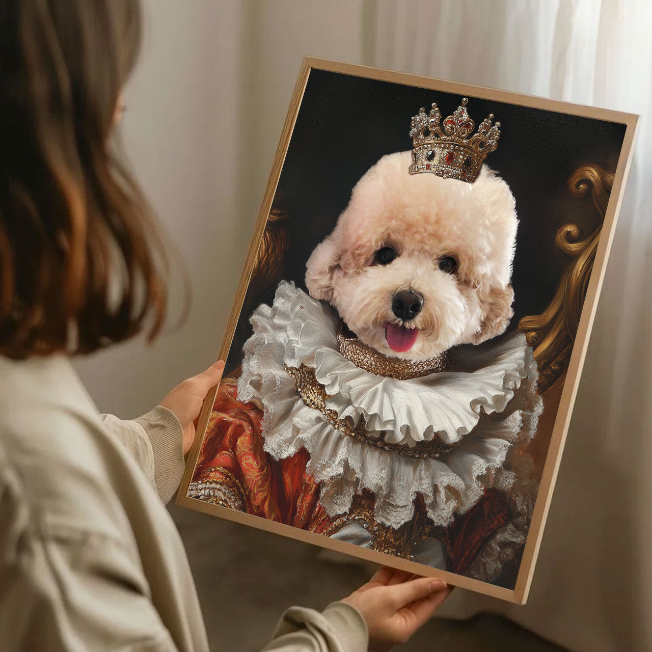 Portrait Royal d’Animaux, Portrait de Chien sur Toile, Affiche Personnalisée pour Animaux