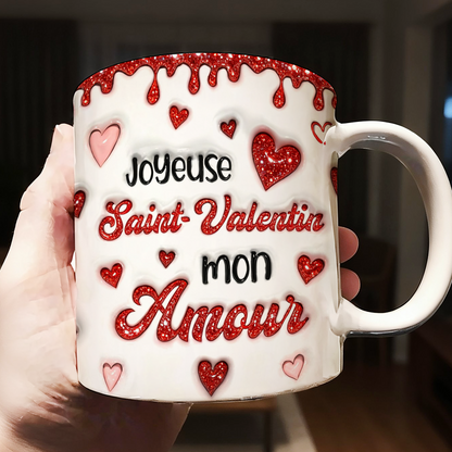 Joyeuse Saint-Valentin Mon Amours Photo - Mug Personnalisé