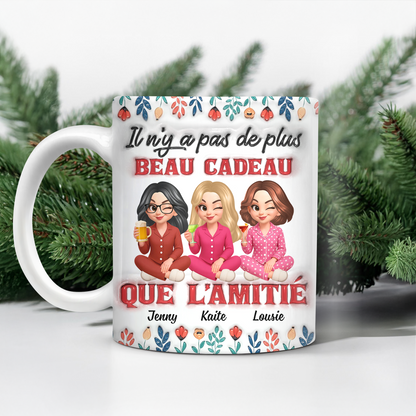 Il N'y A Pas De Plus Beau Cadeau Que L'amitié Fleur - Mug Personnalisé 3D Gonflé Effet