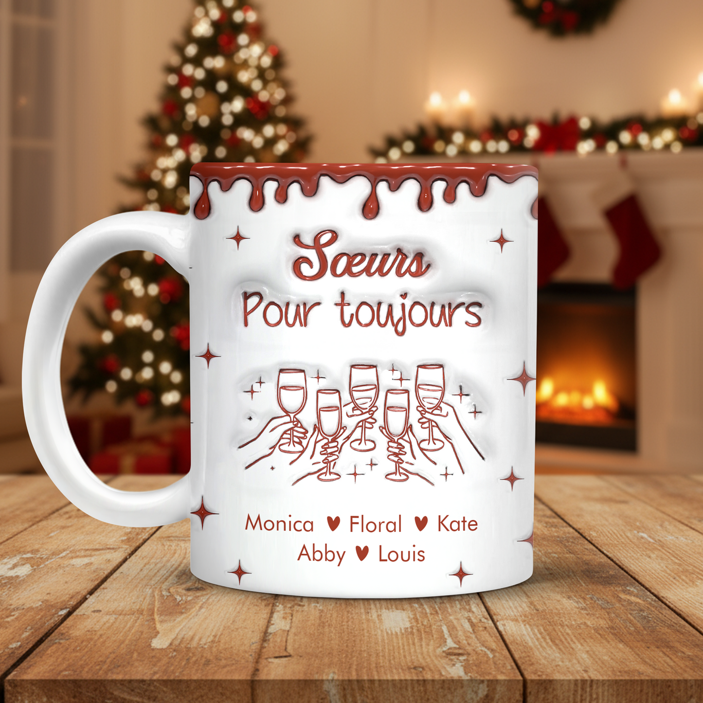 Meilleures Amies Pour Toujours - Mug Personnalisé 3D Gonflé Effet