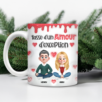 Tasse D’un Amour D’exception Amour - Mug Personnalisé 3D Gonflé Effet