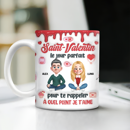 Saint-Valentin Je T’aime - Mug Personnalisé 3D Gonflé Effet