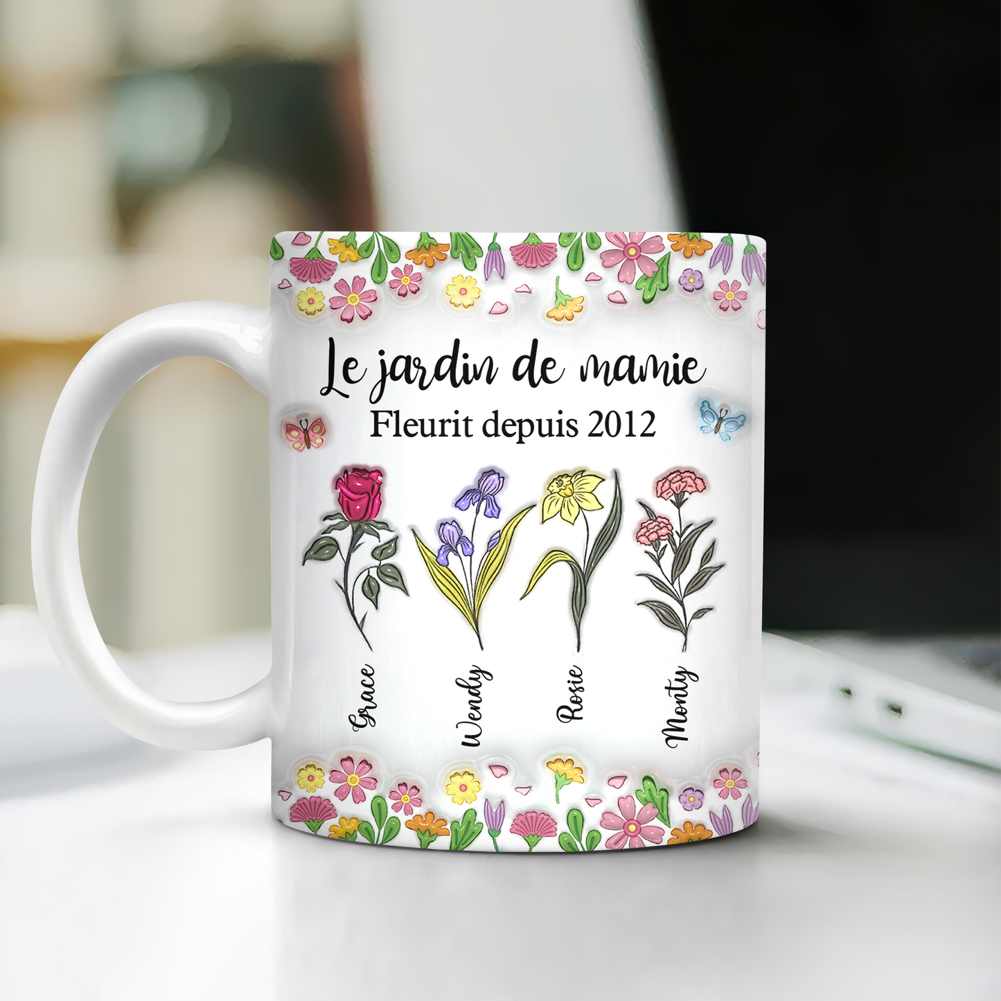 Le Jardin De Mamie 3D Effet- Mug Personnalisé 3D Gonflé Effet
