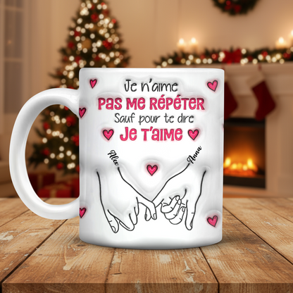 Je t’aime - Mug Personnalisé 3D Gonflé Effet