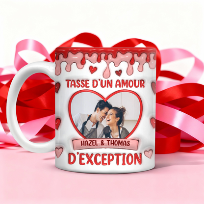 Tasse D’un Amour D’exception Je t’aime Photo - Mug Personnalisé 3D Gonflé Effet