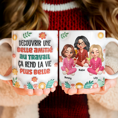 Découvrir Une Belle Amitié Au Travail  - Mug Personnalisé 3D Gonflé Effet