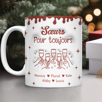 Meilleures Amies Pour Toujours - Mug Personnalisé 3D Gonflé Effet