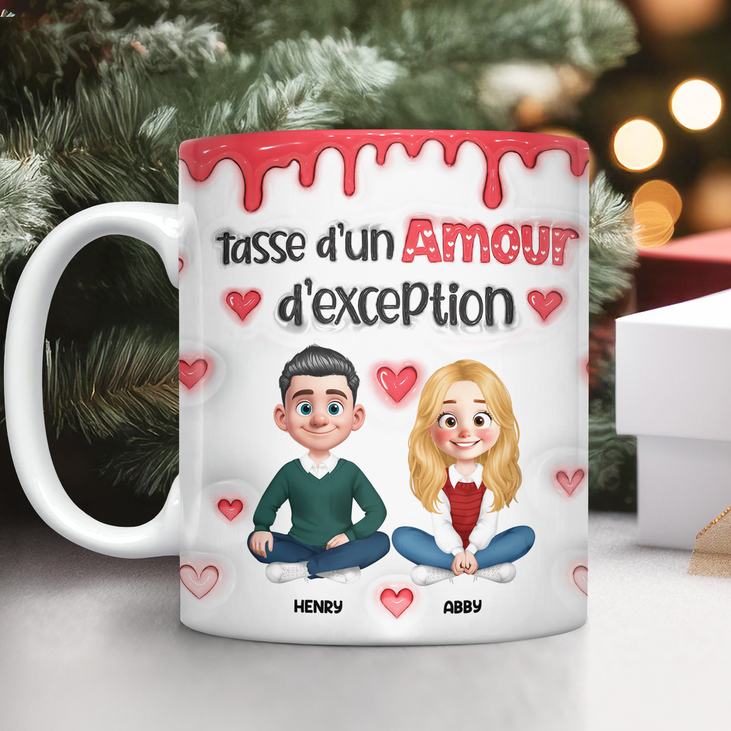 Tasse D’un Amour D’exception Amour - Mug Personnalisé 3D Gonflé Effet