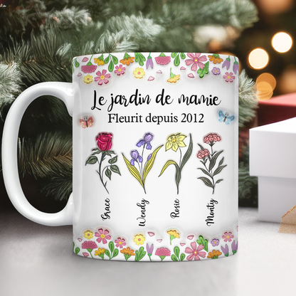 Le Jardin De Mamie 3D Effet- Mug Personnalisé 3D Gonflé Effet