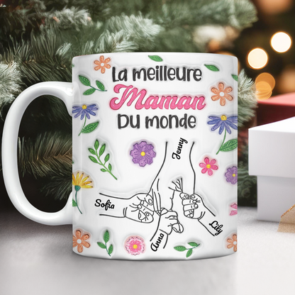 La Meilleure Maman Du Monde 3D Effet- Mug Personnalisé 3D Gonflé Effet