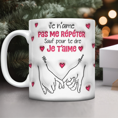 Je t’aime - Mug Personnalisé 3D Gonflé Effet
