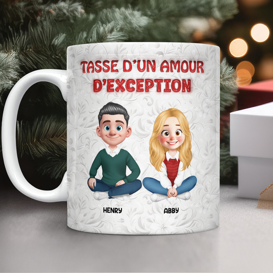 Tasse D’un Amour D’exception Je t’aime - Mug Personnalisé 3D Gonflé Effet