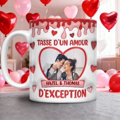 Tasse D’un Amour D’exception Je t’aime Photo - Mug Personnalisé 3D Gonflé Effet
