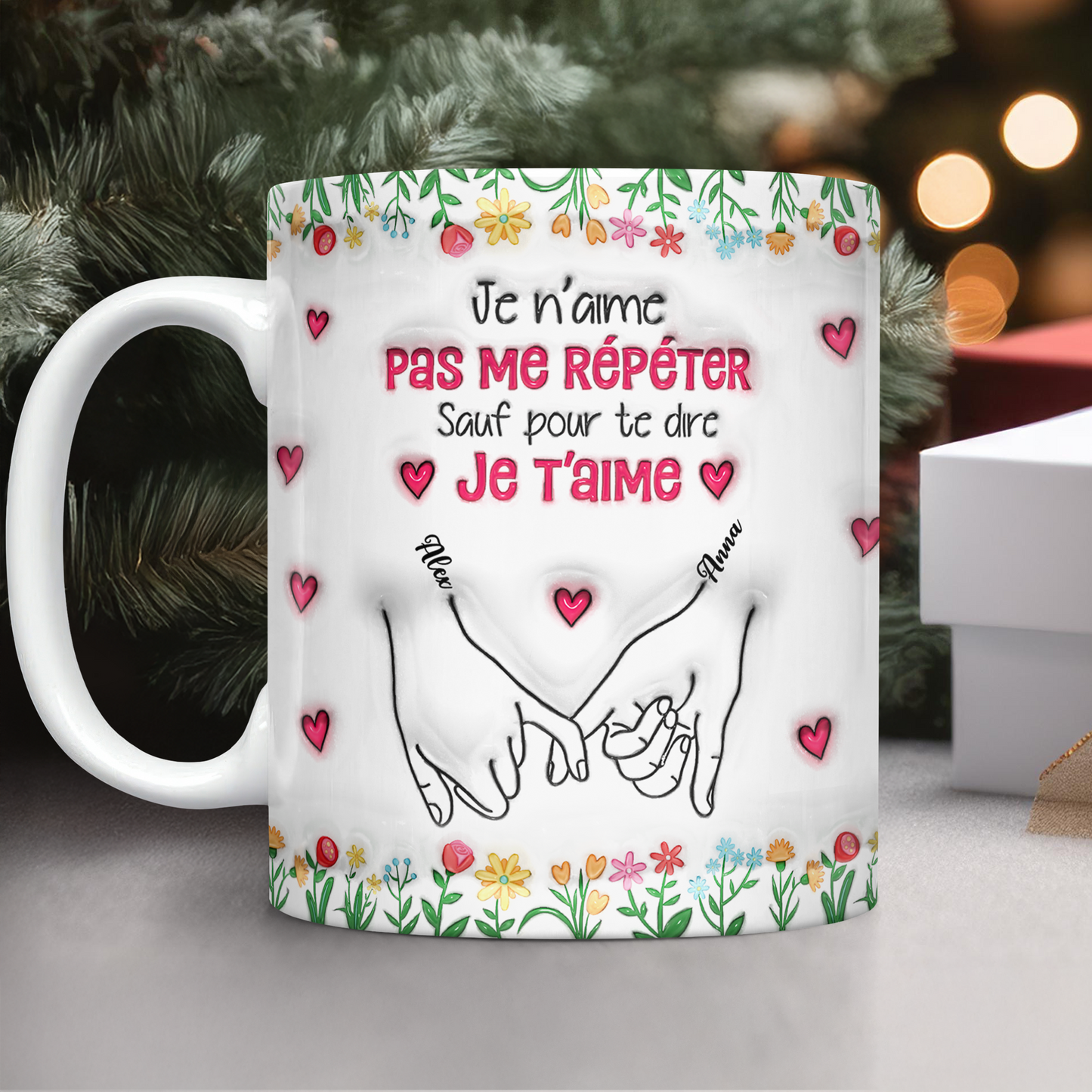 Il N’y A Pas De Plus Beau Cadeau Que L’amitié Fleur - Mug Personnalisé 3D Gonflé Effet