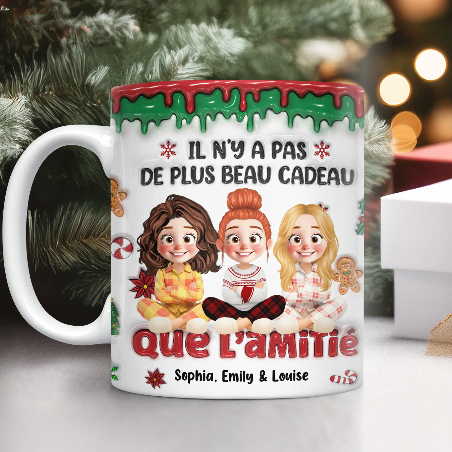 Il N’y A Pas De Plus Beau Cadeau Que L’amitié 2 - Mug Personnalisé 3D Gonflé Effet