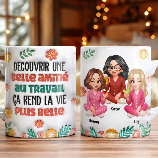 Découvrir Une Belle Amitié Au Travail  - Mug Personnalisé 3D Gonflé Effet