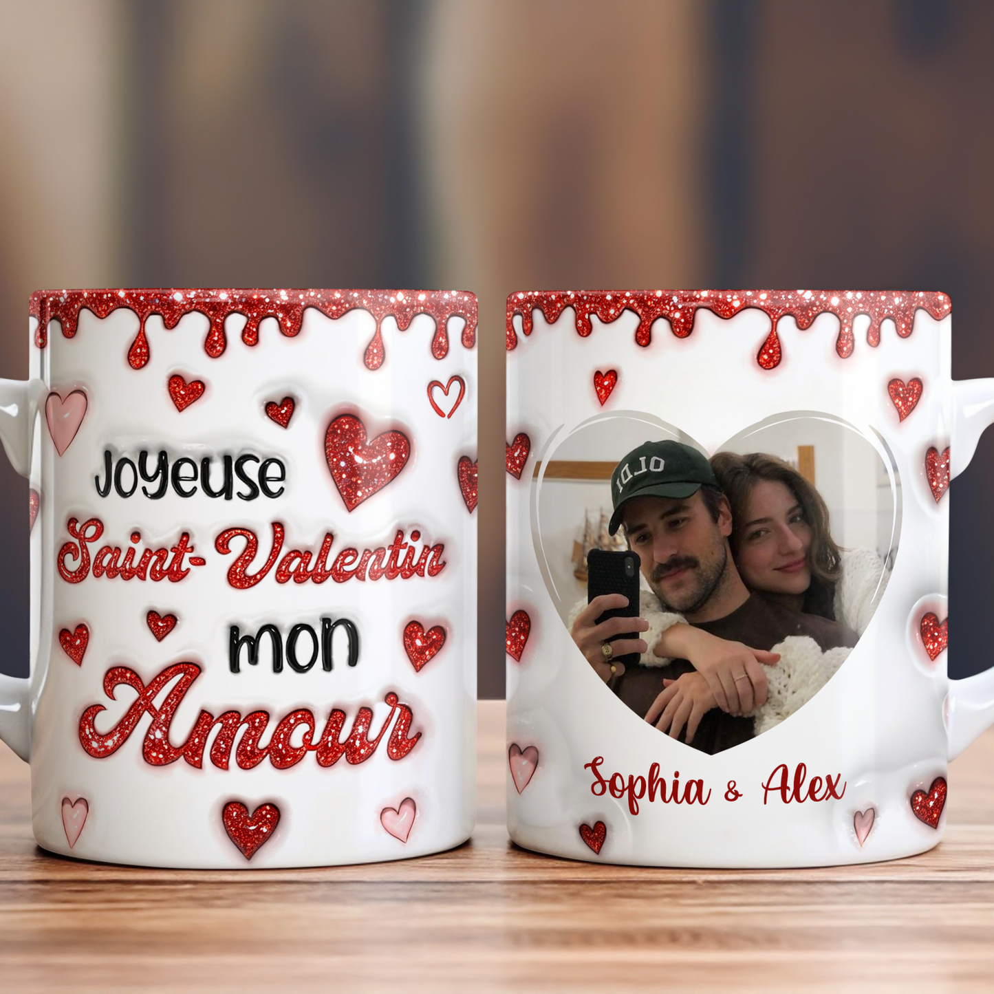 Joyeuse Saint-Valentin Mon Amours Photo - Mug Personnalisé