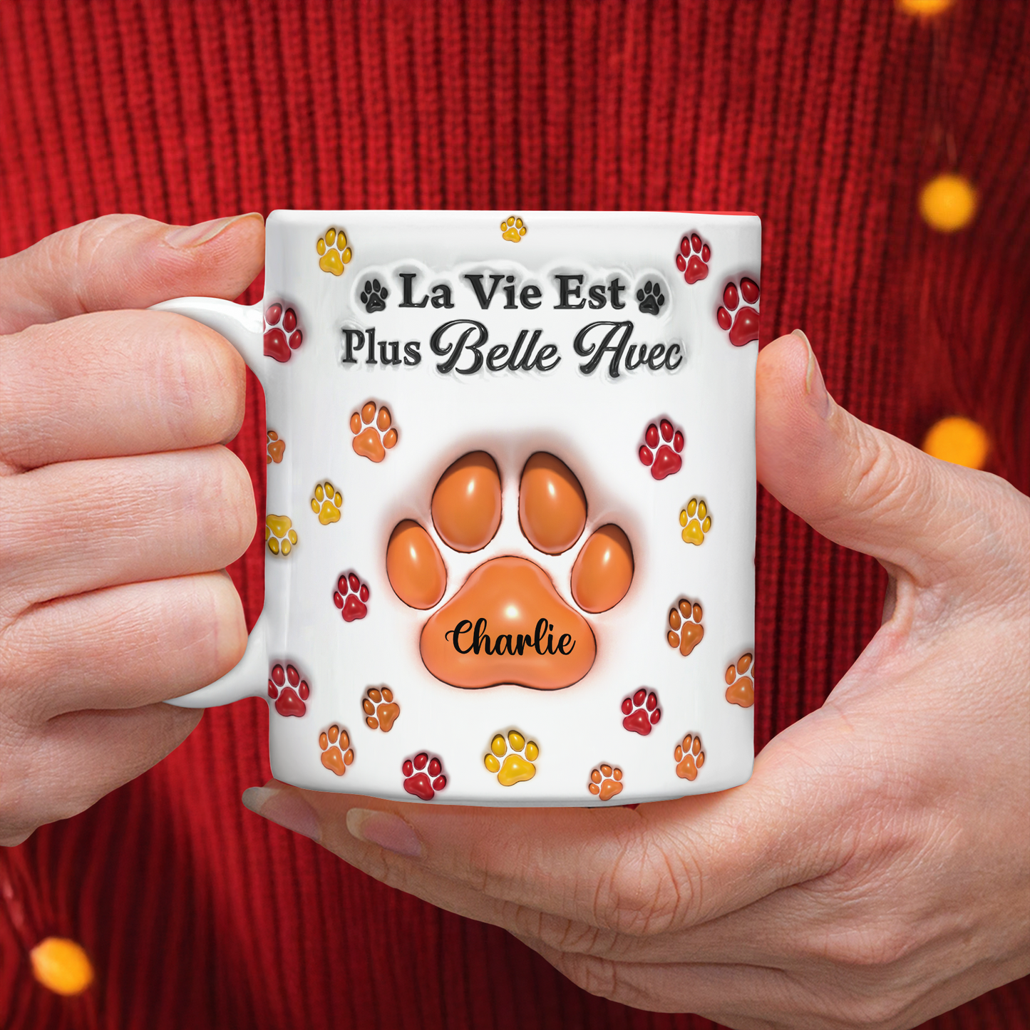 La Vie Est Plus Belle Avec  - Mug Personnalisé 3D Gonflé Effet