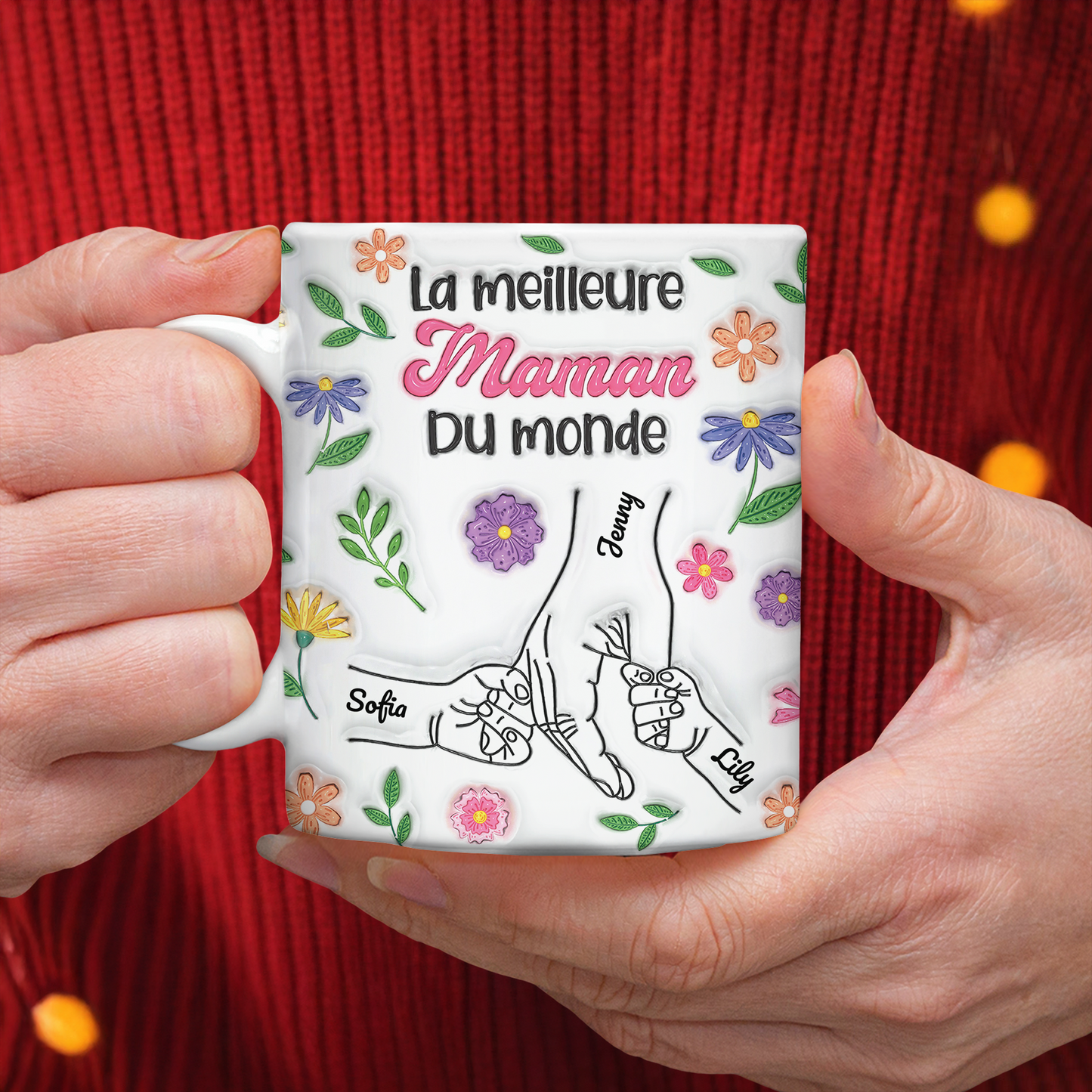 La Meilleure Maman Du Monde 3D Effet- Mug Personnalisé 3D Gonflé Effet