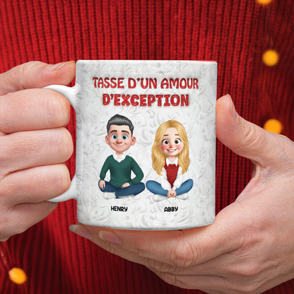 Tasse D’un Amour D’exception Je t’aime - Mug Personnalisé 3D Gonflé Effet