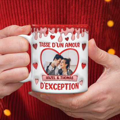 Tasse D’un Amour D’exception Je t’aime Photo - Mug Personnalisé 3D Gonflé Effet