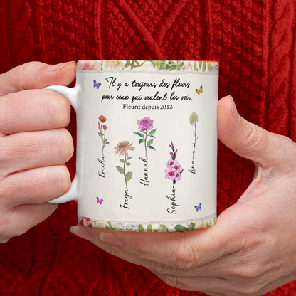 Il Y A Toujours Des Fleurs Pour Ceux Qui Veulent Les Voir - Mug Personnalisé
