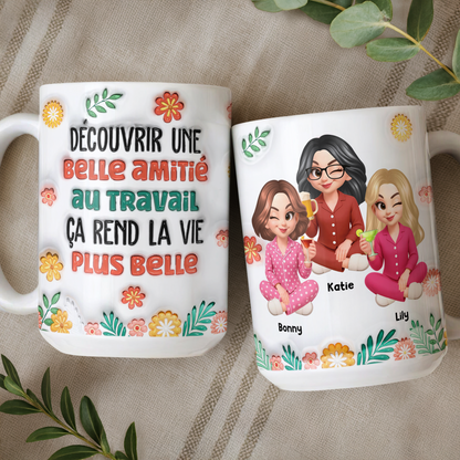 Découvrir Une Belle Amitié Au Travail  - Mug Personnalisé 3D Gonflé Effet