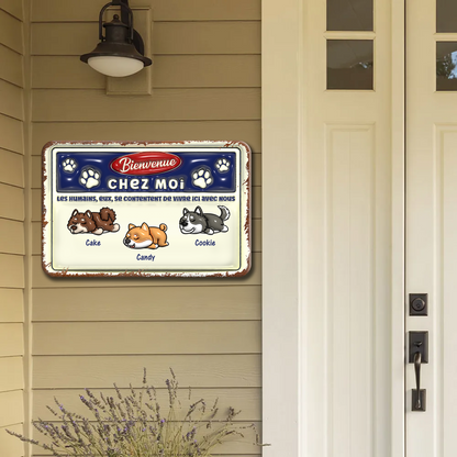 Bienvenue chez moi – Plaque En Métal Personnalisée