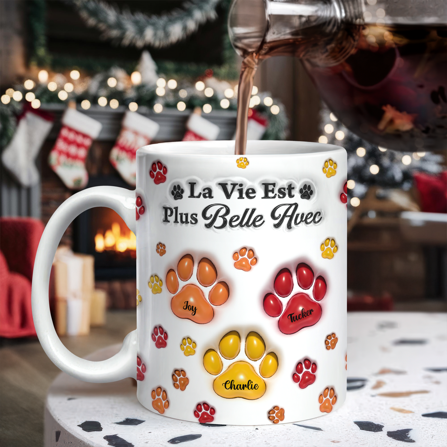 La Vie Est Plus Belle Avec  - Mug Personnalisé 3D Gonflé Effet