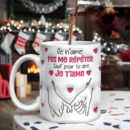 Je t’aime - Mug Personnalisé 3D Gonflé Effet