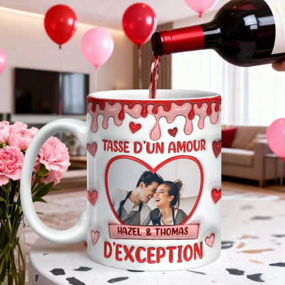 Tasse D’un Amour D’exception Je t’aime Photo - Mug Personnalisé 3D Gonflé Effet