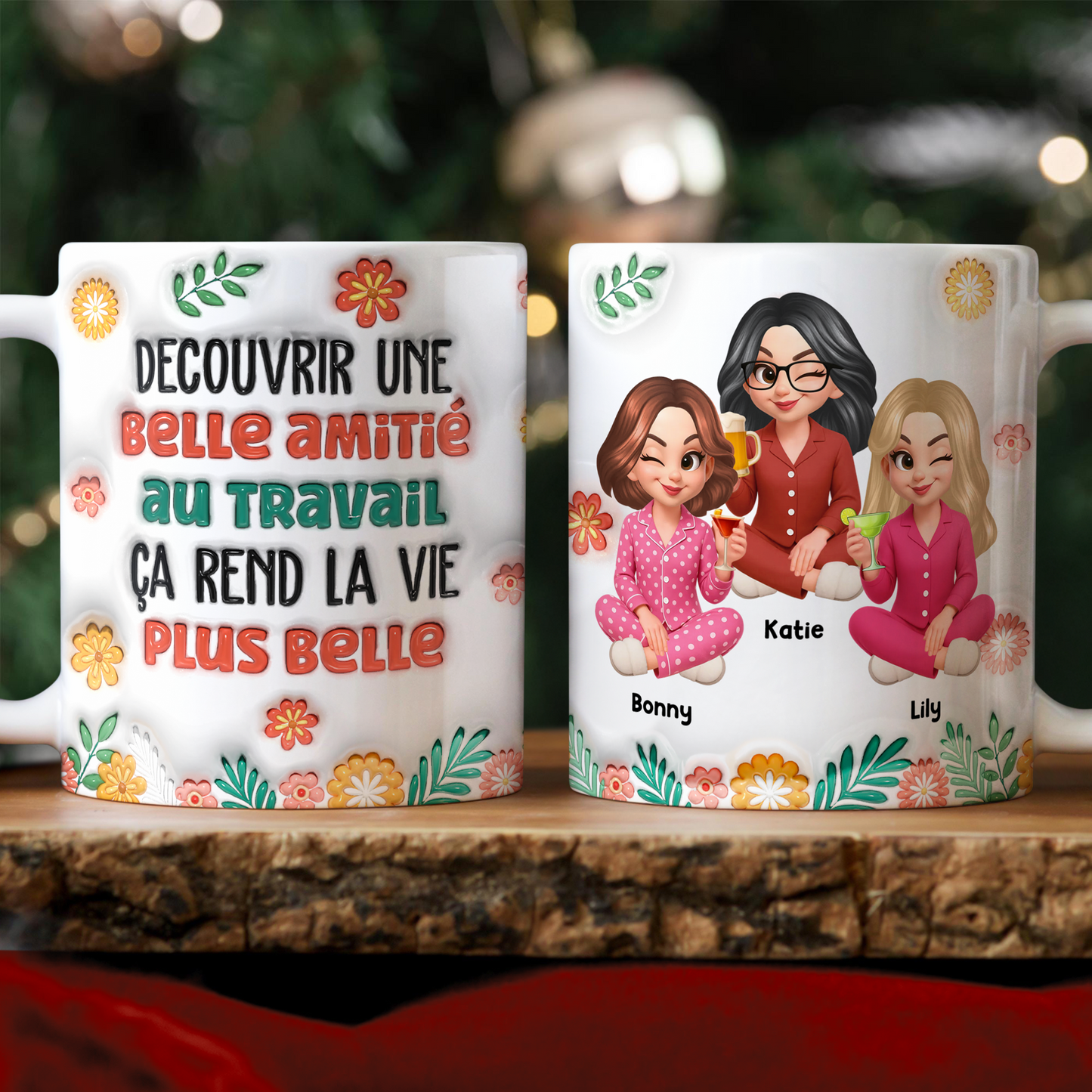 Découvrir Une Belle Amitié Au Travail  - Mug Personnalisé 3D Gonflé Effet