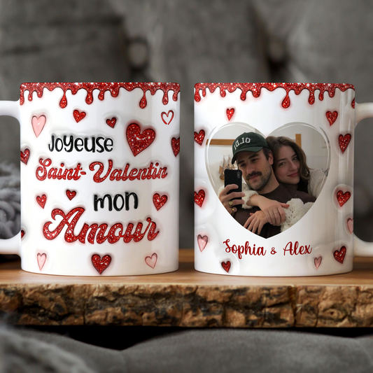 Joyeuse Saint-Valentin Mon Amours Photo - Mug Personnalisé