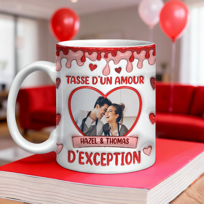 Tasse D’un Amour D’exception Je t’aime Photo - Mug Personnalisé 3D Gonflé Effet