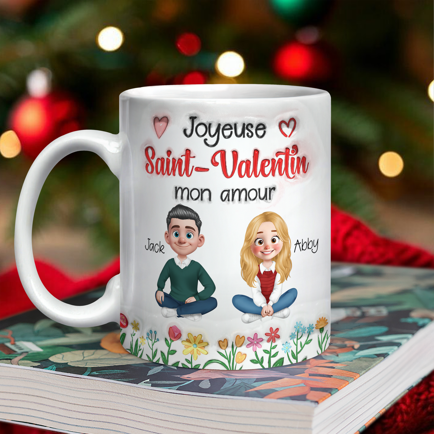 Joyeuse Saint-Valentin Mon Amour 3D Effet- Mug Personnalisé 3D Gonflé Effet