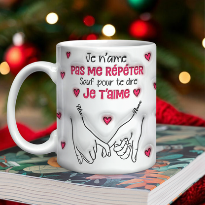 Je t’aime - Mug Personnalisé 3D Gonflé Effet